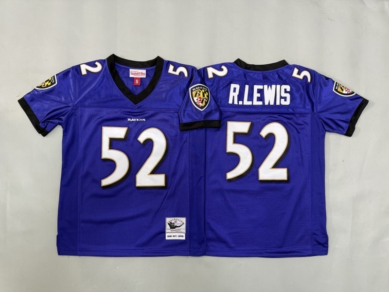 Youth Baltimore Ravens #52 R.Lewis Purple Throwback Limited Nike NFL Jersey 01->youth nfl jersey->Youth Jersey